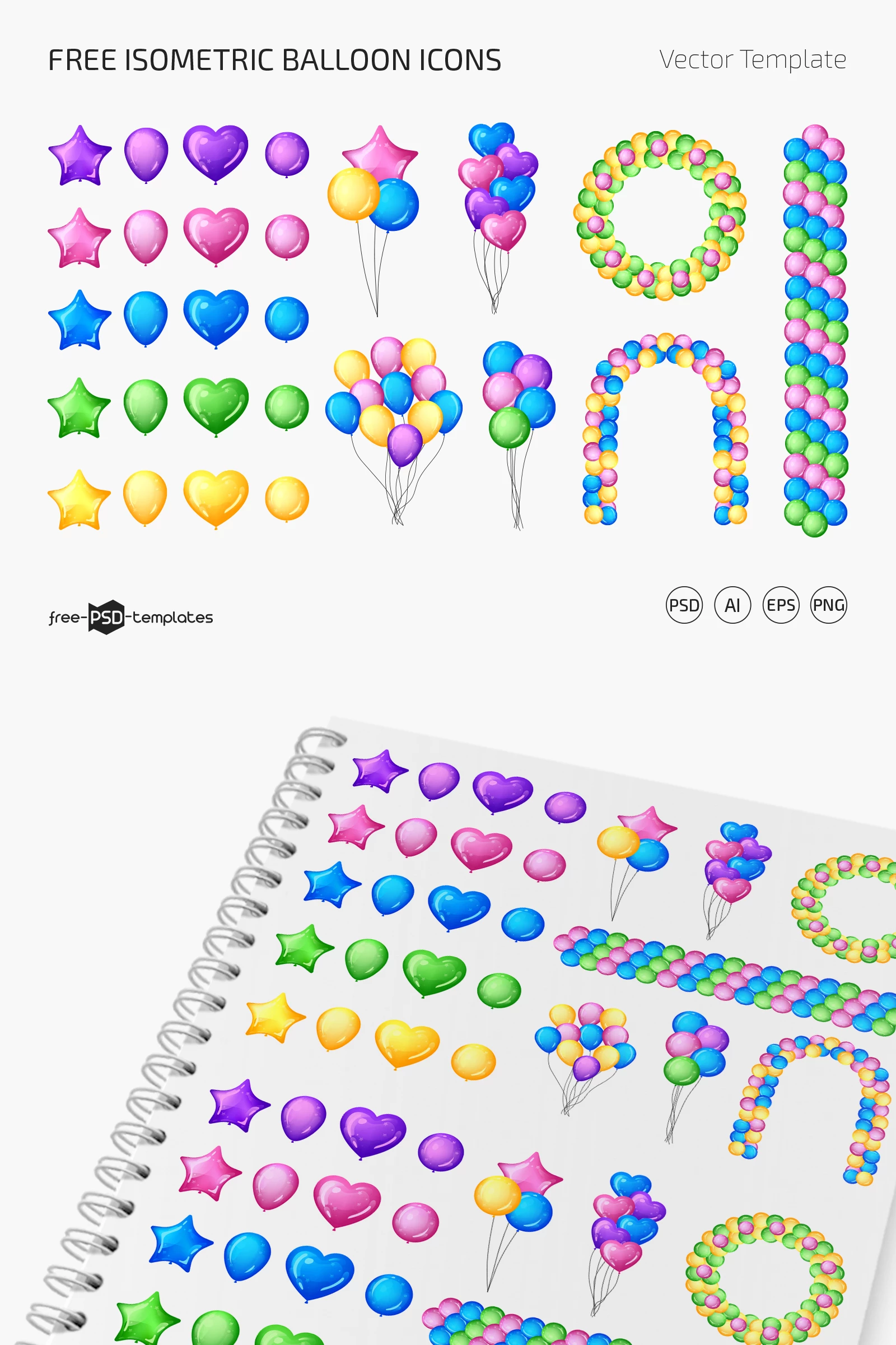 Free Isometric Balloon Icons