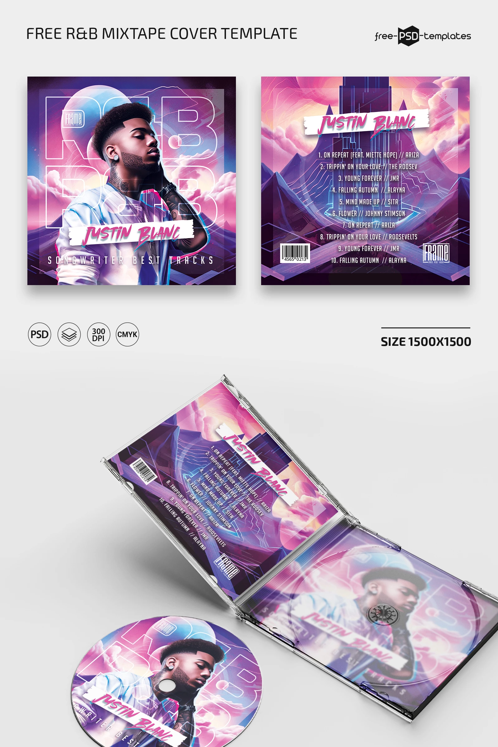 Free R&B Mixtape Cover PSD Template