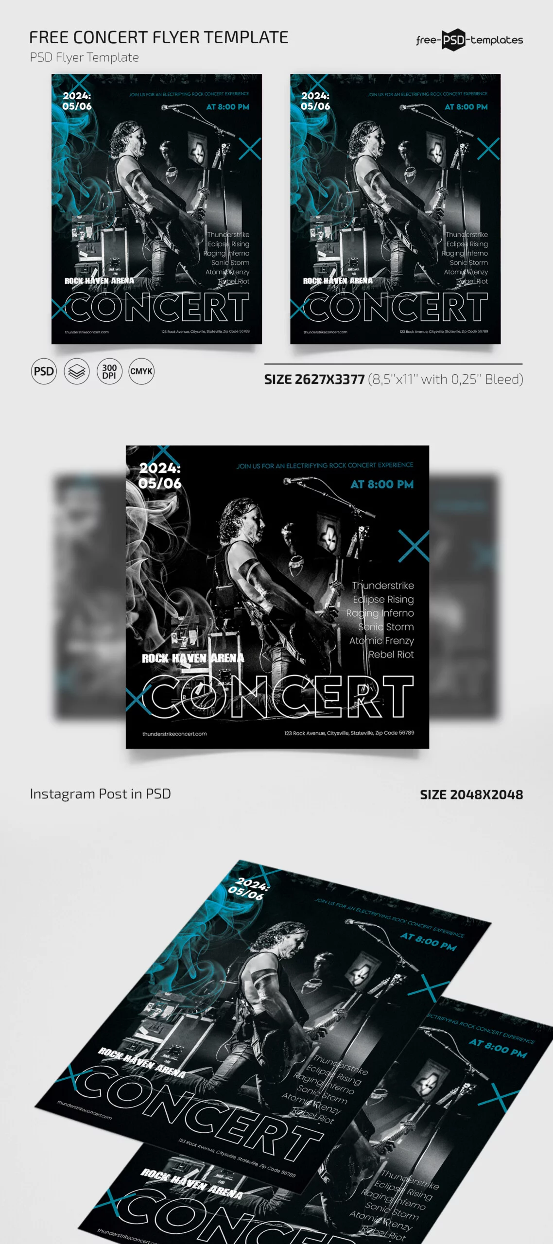 Free Concert Flyer Template in PSD