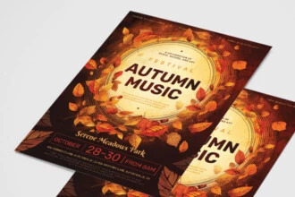 Free Autumn Music Festival Flyer Template in PSD