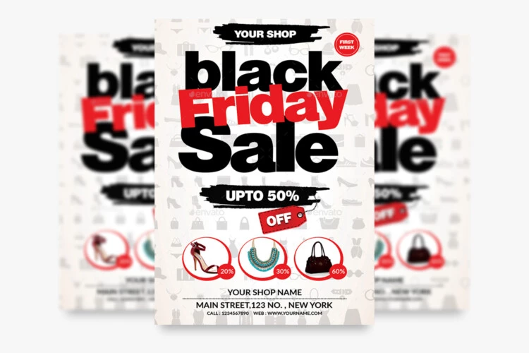Simple Black Friday Sale PSD Flyer Template
