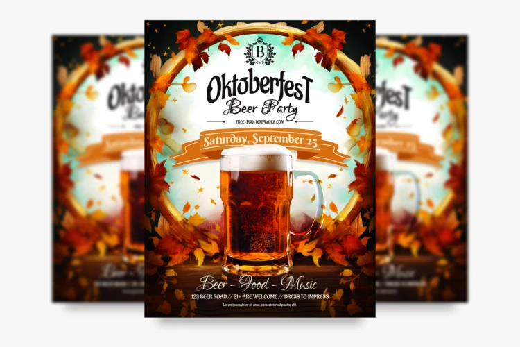 Free Oktoberfest Party PSD Flyer Template