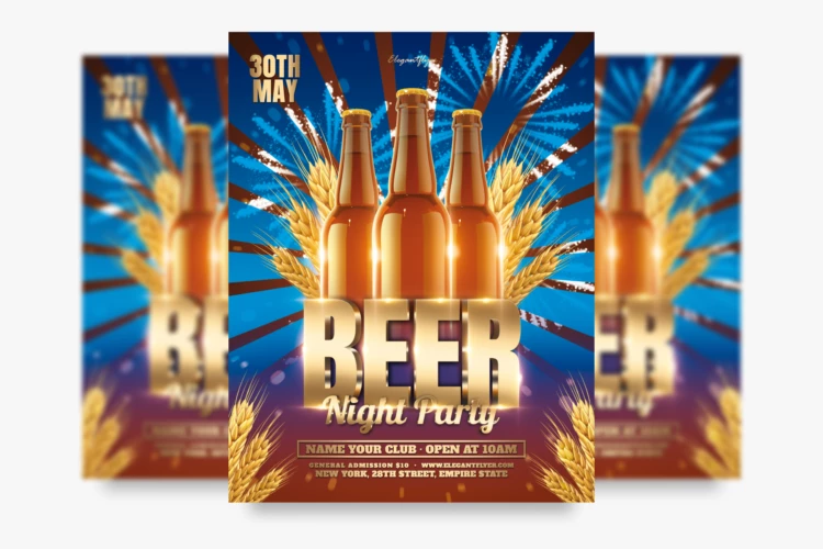 Free Beer Party Flyer Template