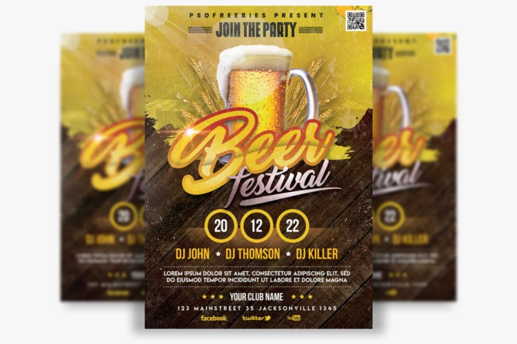 Beer Festival Flyer Template PSD