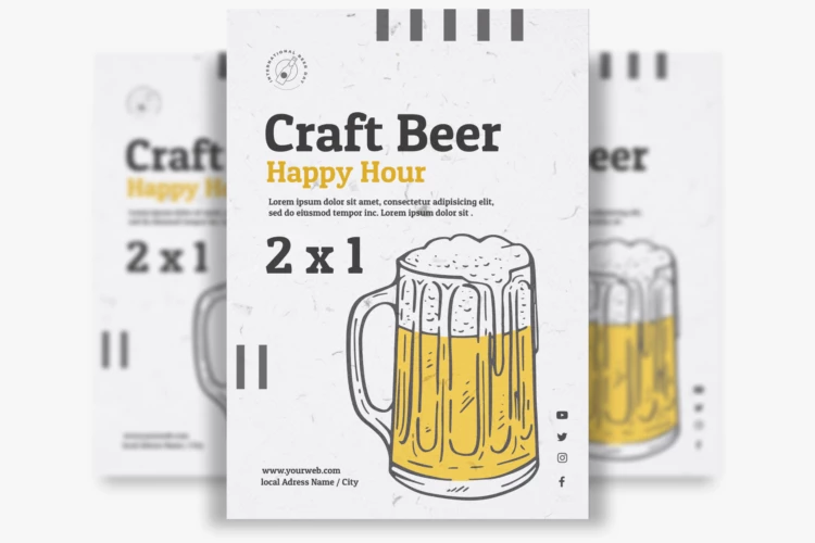 Craft Beer Happy Hour Flyer Template