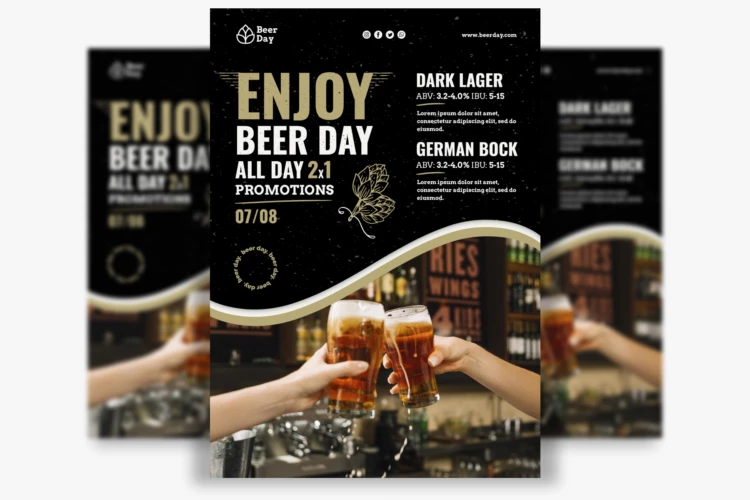Free Beer Day PSD Flyer Template