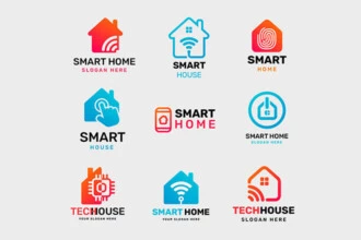 Free Smart Home Logo Set (PSD, AI, EPS, PNG)