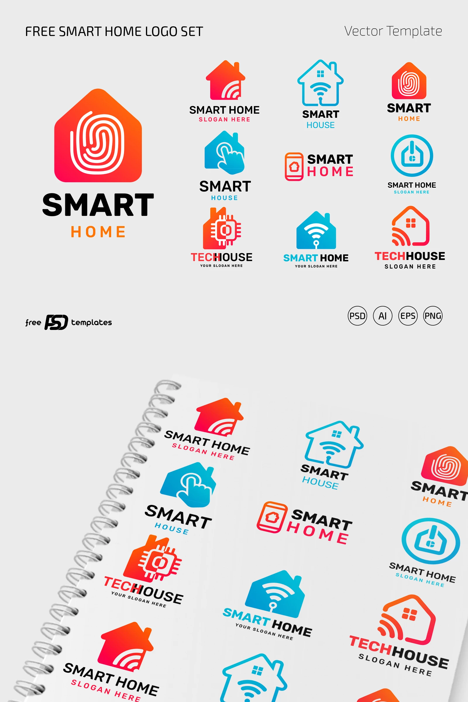 Free Smart Home Logo Set