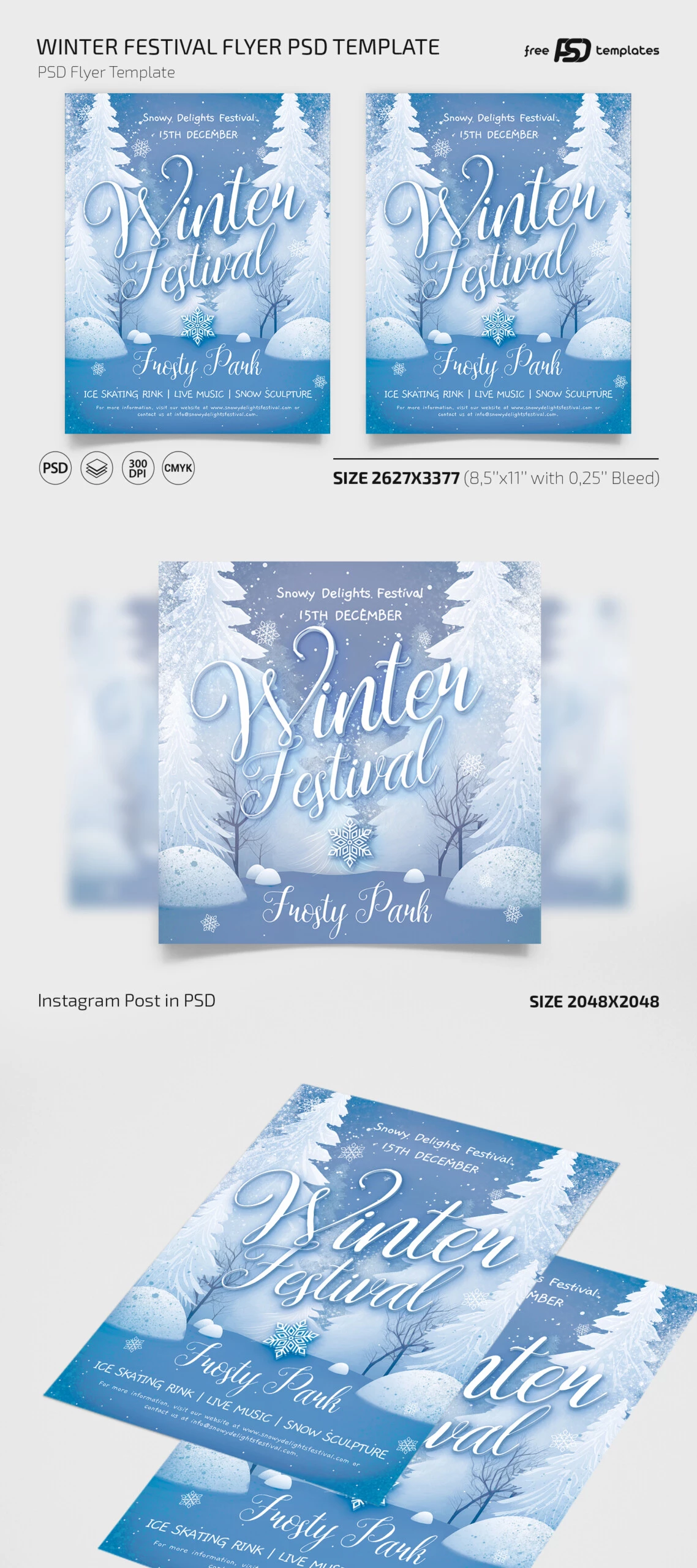 Free Winter Festival Flyer PSD Template