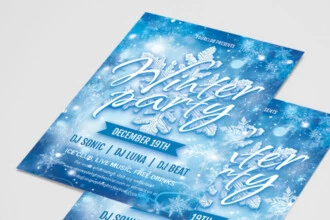 Free Winter Party PSD Flyer Template
