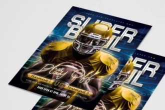 Free American Football Super Bowl Flyer PSD Template