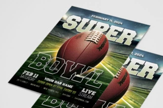 Free Super Bowl 2024 Flyer PSD Template