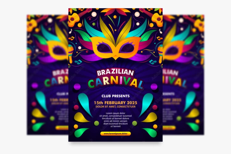 Brazilian Carnival Editable Flyer Template
