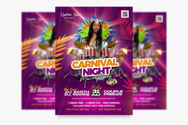Carnival Night Music Party Flyer