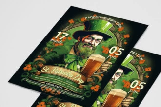 Free St Patrick`s Day Flyer Template PSD
