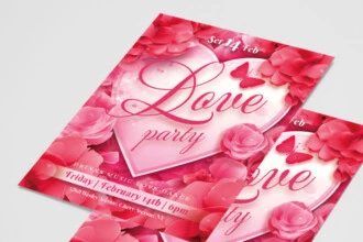 Free Valentine Day Party PSD Flyer Template