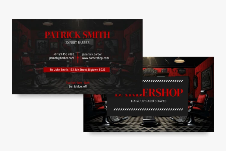 Barber Business Cards - free Google Slide Template