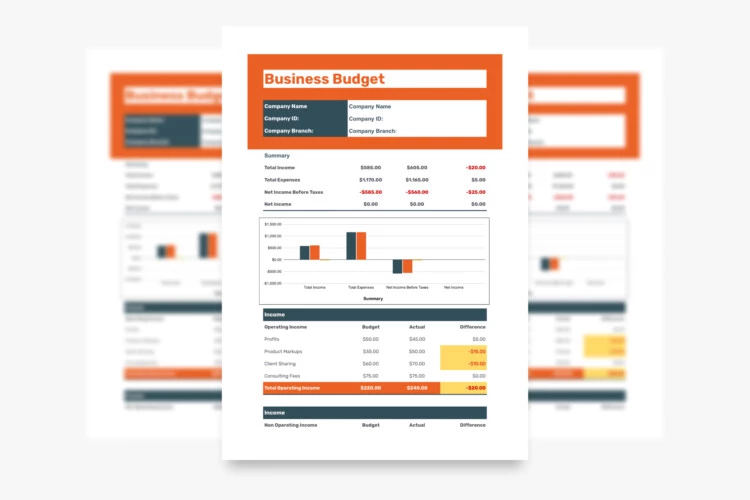 Business Budget Free Google Sheets & Excel Template