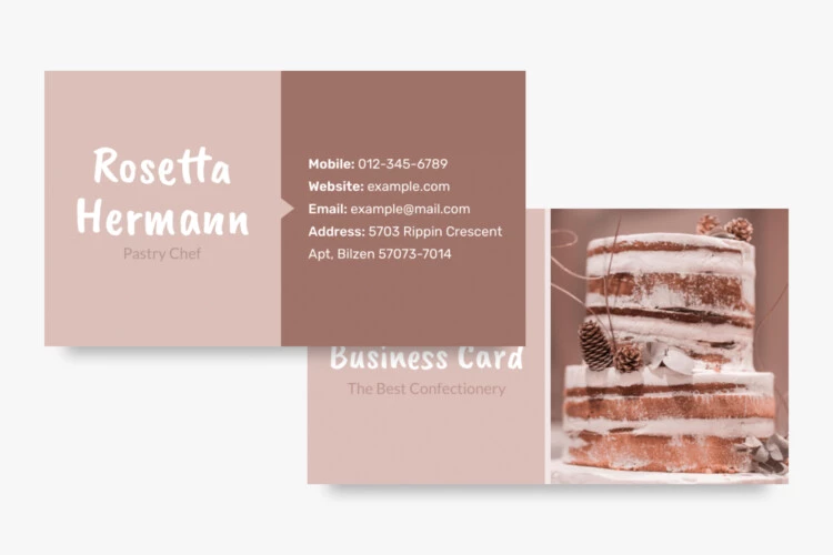Cake Business Card Free Google Docs Template