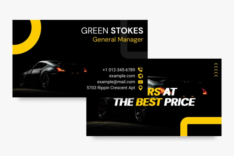 Car Dealer Business Card Free Google Docs Template