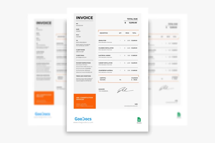 Contrast Blank Invoice Template