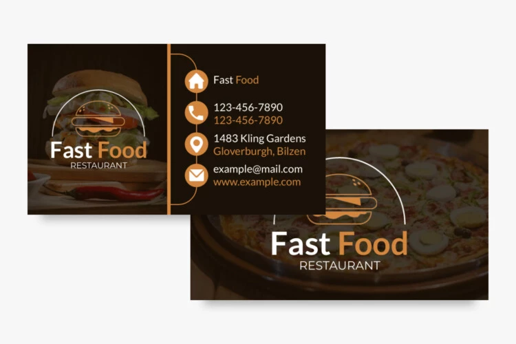 Fast Food Business Card Free Google Docs Template