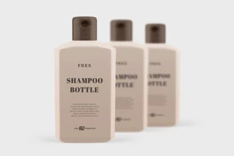 Free Plastic Shampoo Bottle Mockup Set PSD