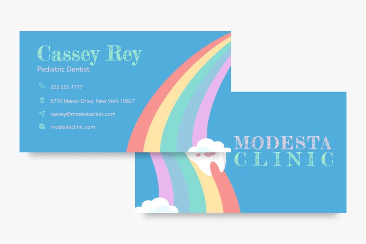 Free Toddler Dentist Business Card Template