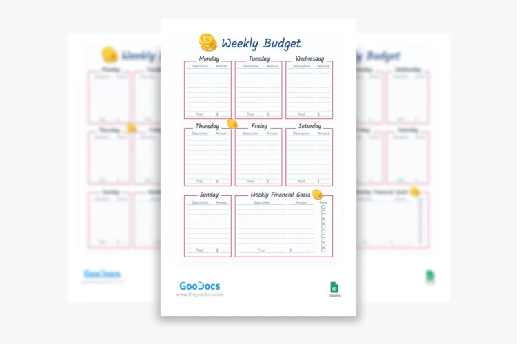 Light Weekly Budget - free Google Sheet Template
