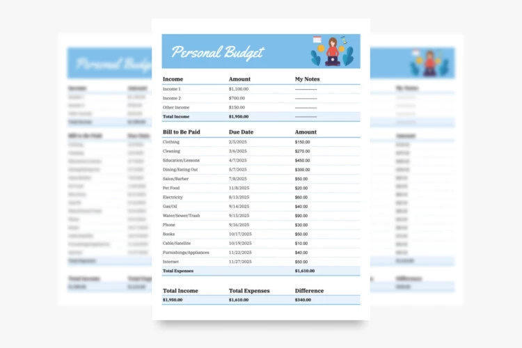 Personal Budget Free Google Sheets & Excel Template