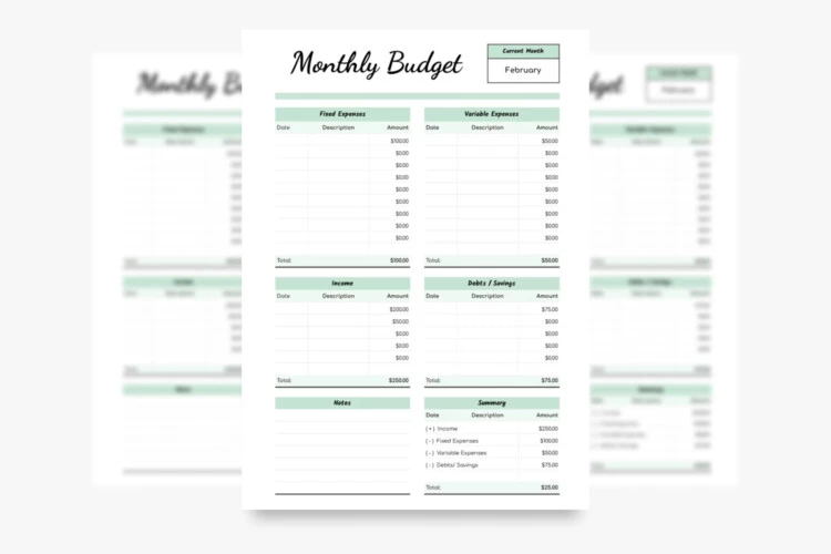 Printable Monthly Budget Free Google Sheets & Excel Template