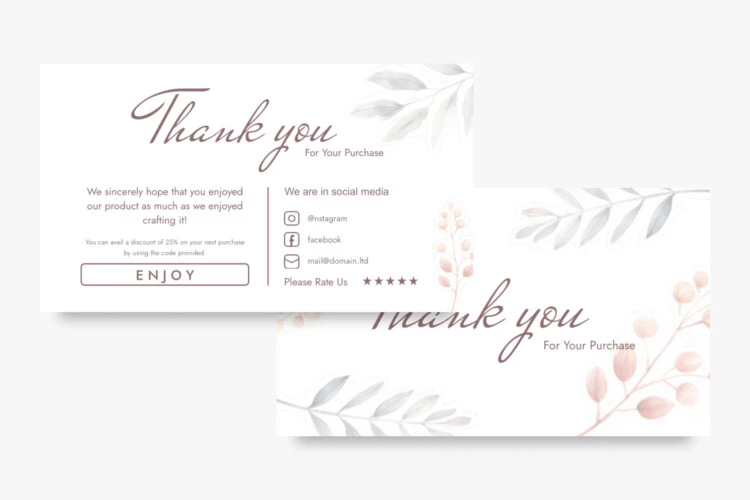 Thank You Business Card Free Google Docs Template