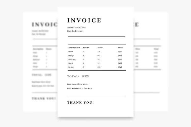 White Invoice Template