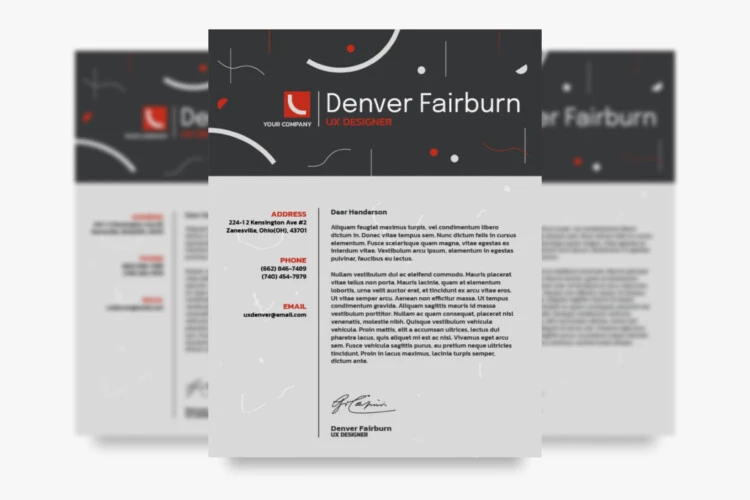 Cover Letter with Red - free Google Slide Template