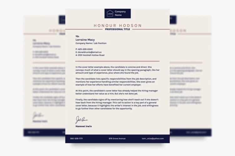 Simple Beige Cover Letter - free Google Docs Template