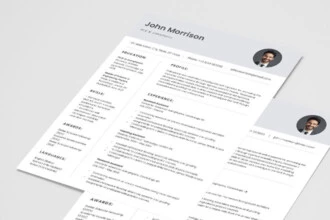 Free Simple Grey Resume PSD Template