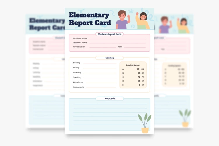 Elementary Report Card Free Google Docs Template