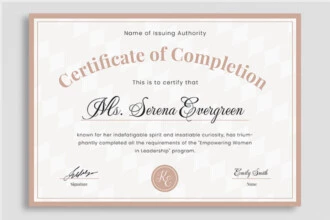 Free PSD Certificate of Completion Template