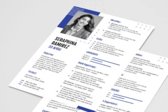 Free Simple Geometric Resume PSD Template