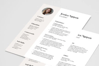 Free Student Minimal CV PSD Template