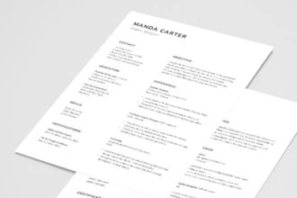 Free White Simple Professional CV PSD Template