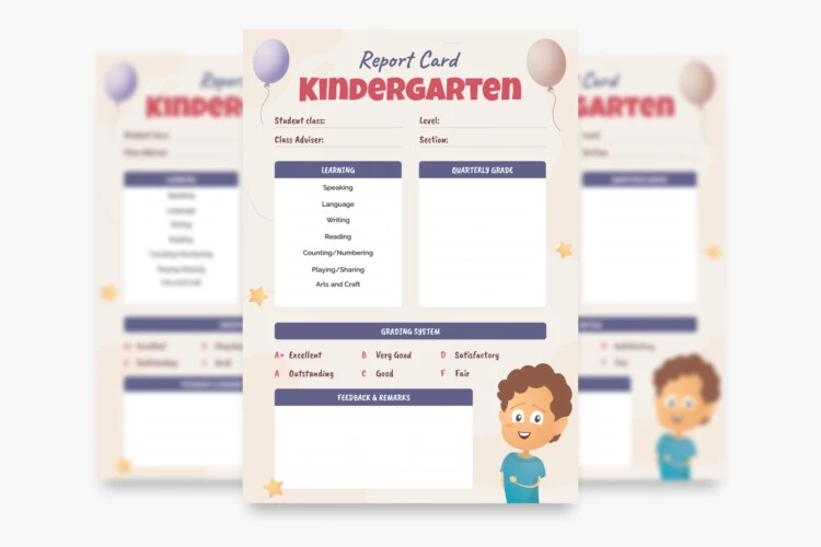 Kindergarten Report Card Free Google Docs Template
