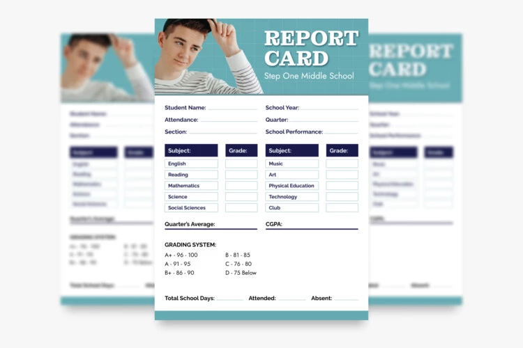 Middle School Report Card Free Google Docs Template