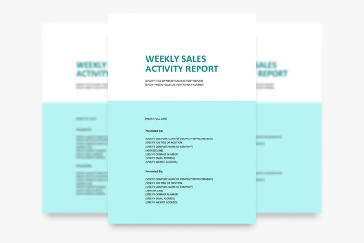 Simple Weekly Sales Activity Report Template