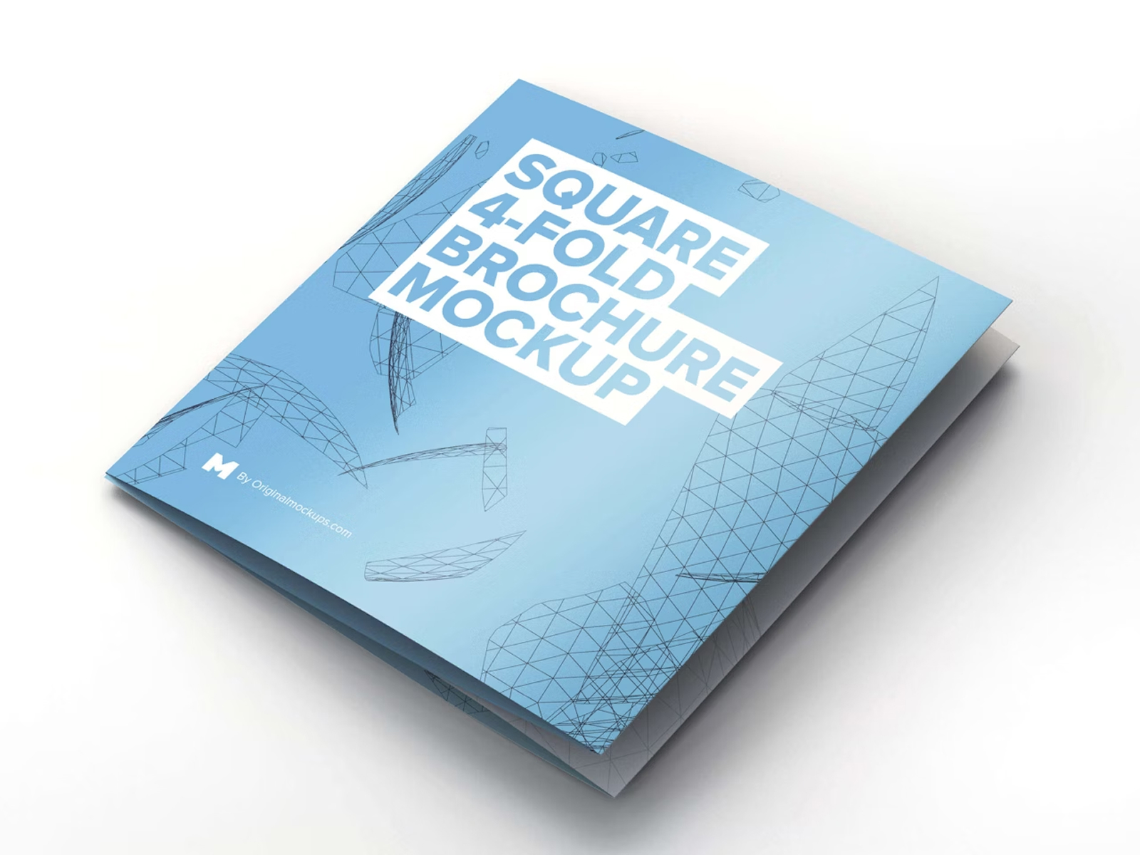 Free Square Four Fold Brochure PSD Mockup for Photoshop