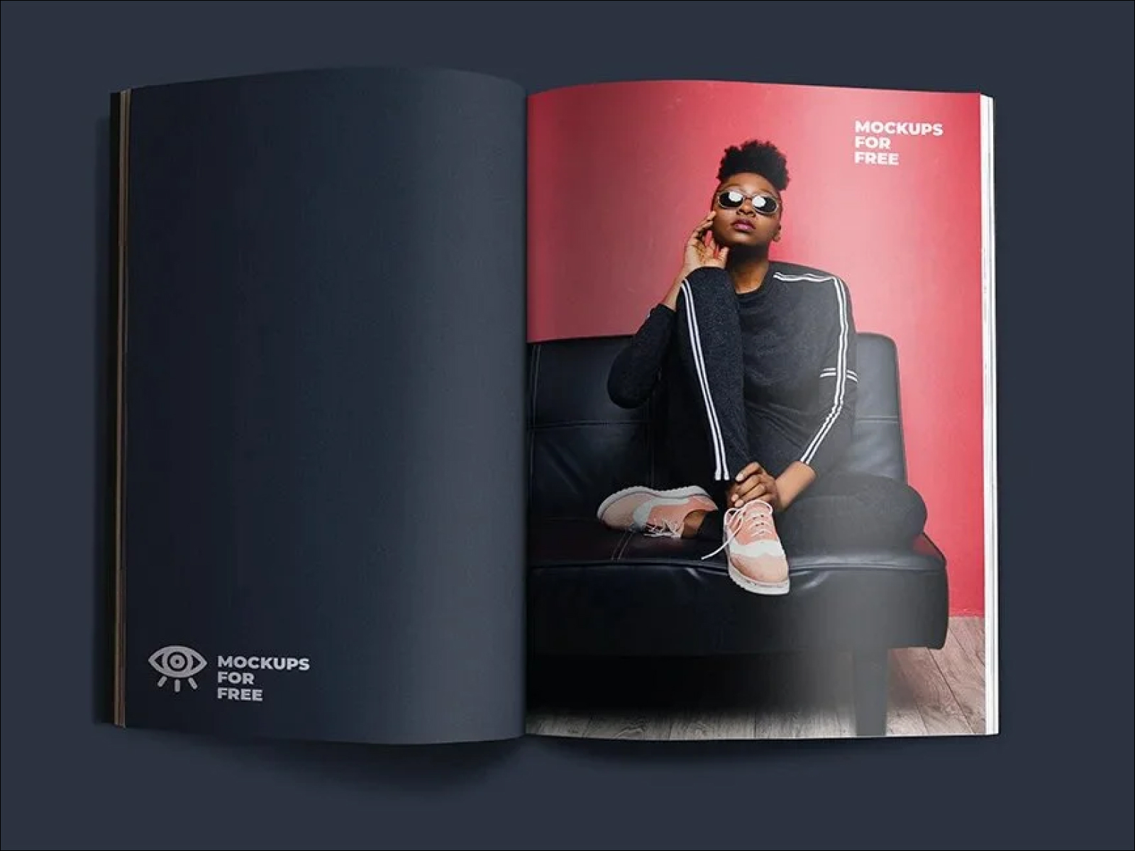Free Open Magazine PSD Mockup for Photoshop