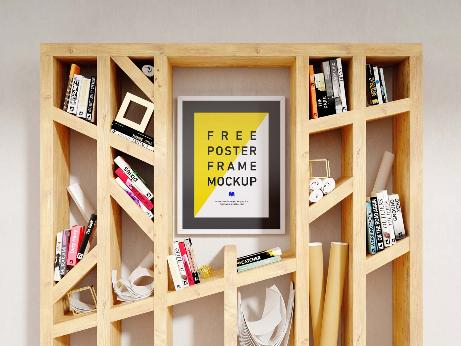 Free Vertical Poster Frame Mockup PSD for Photoshop