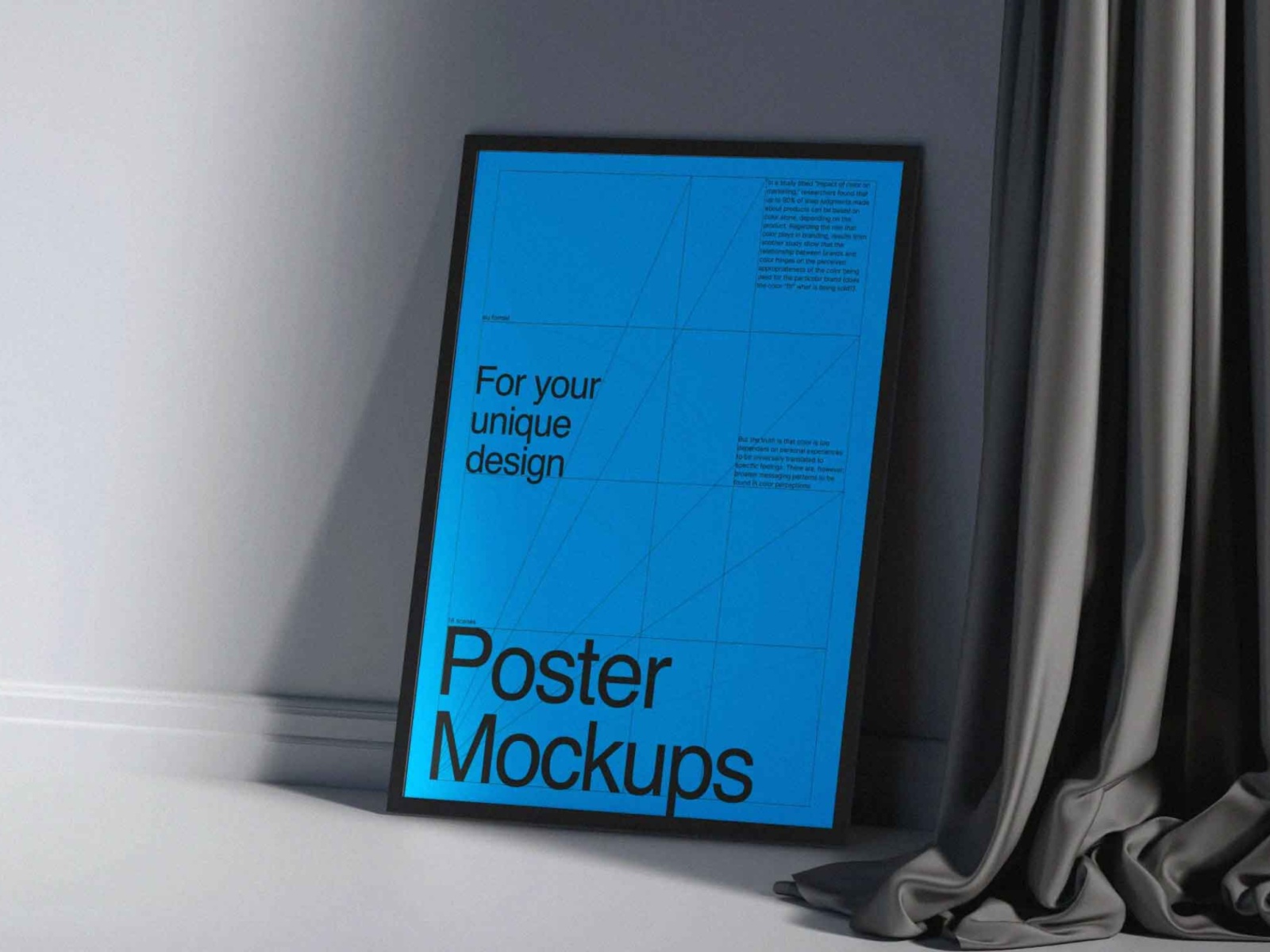 Free Modern Interior Framed Poster PSD Mockup