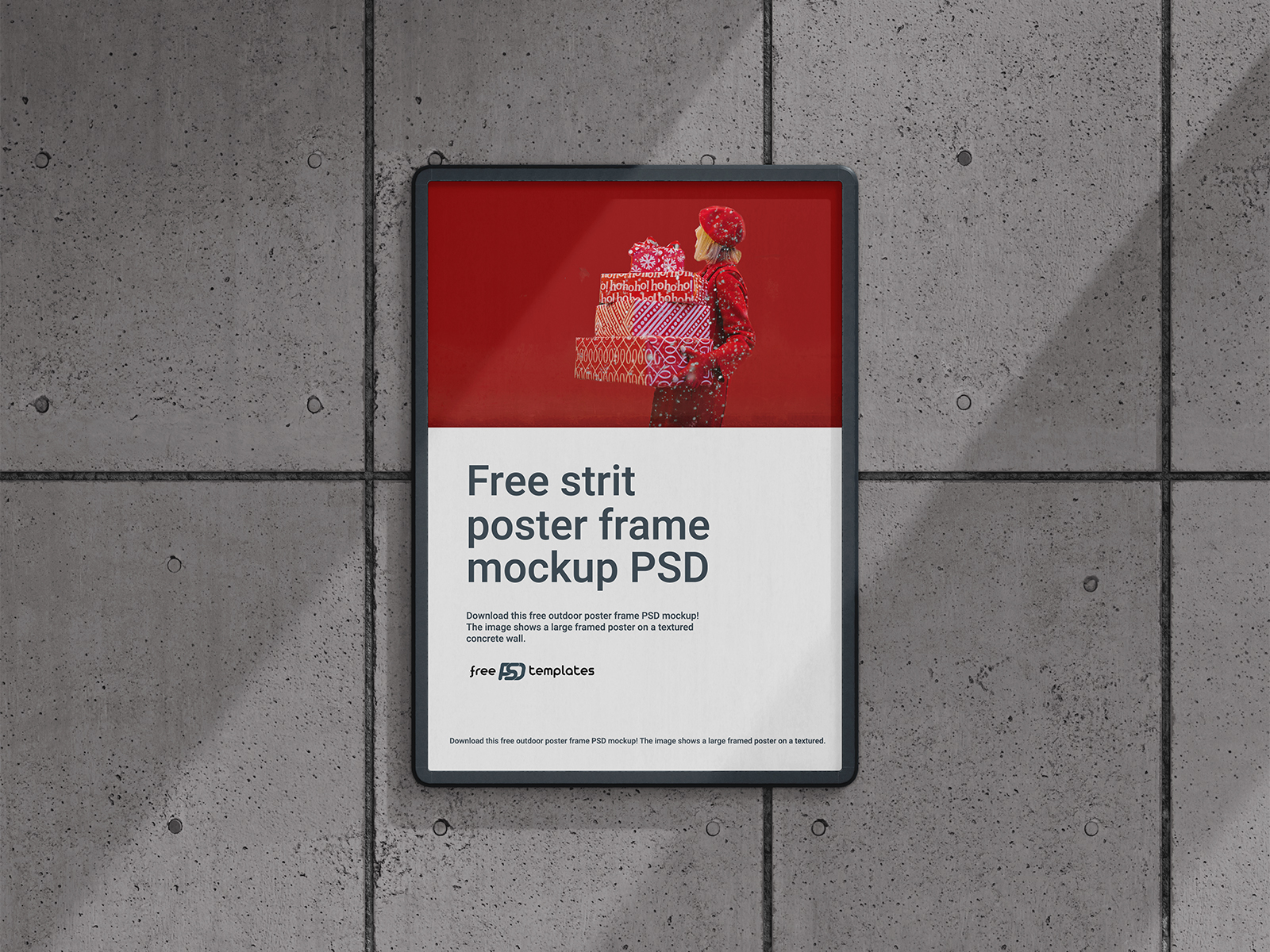 Free Street Poster Frame Mockup PSD for Photoshop