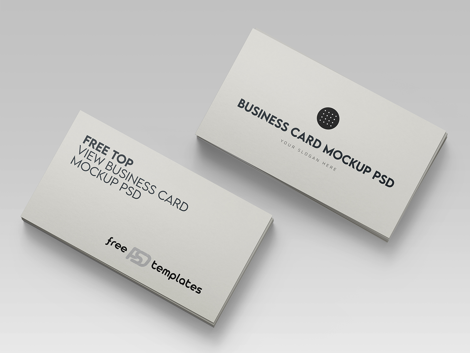 Free Top View Business Card Mockup PSD for Photoshop